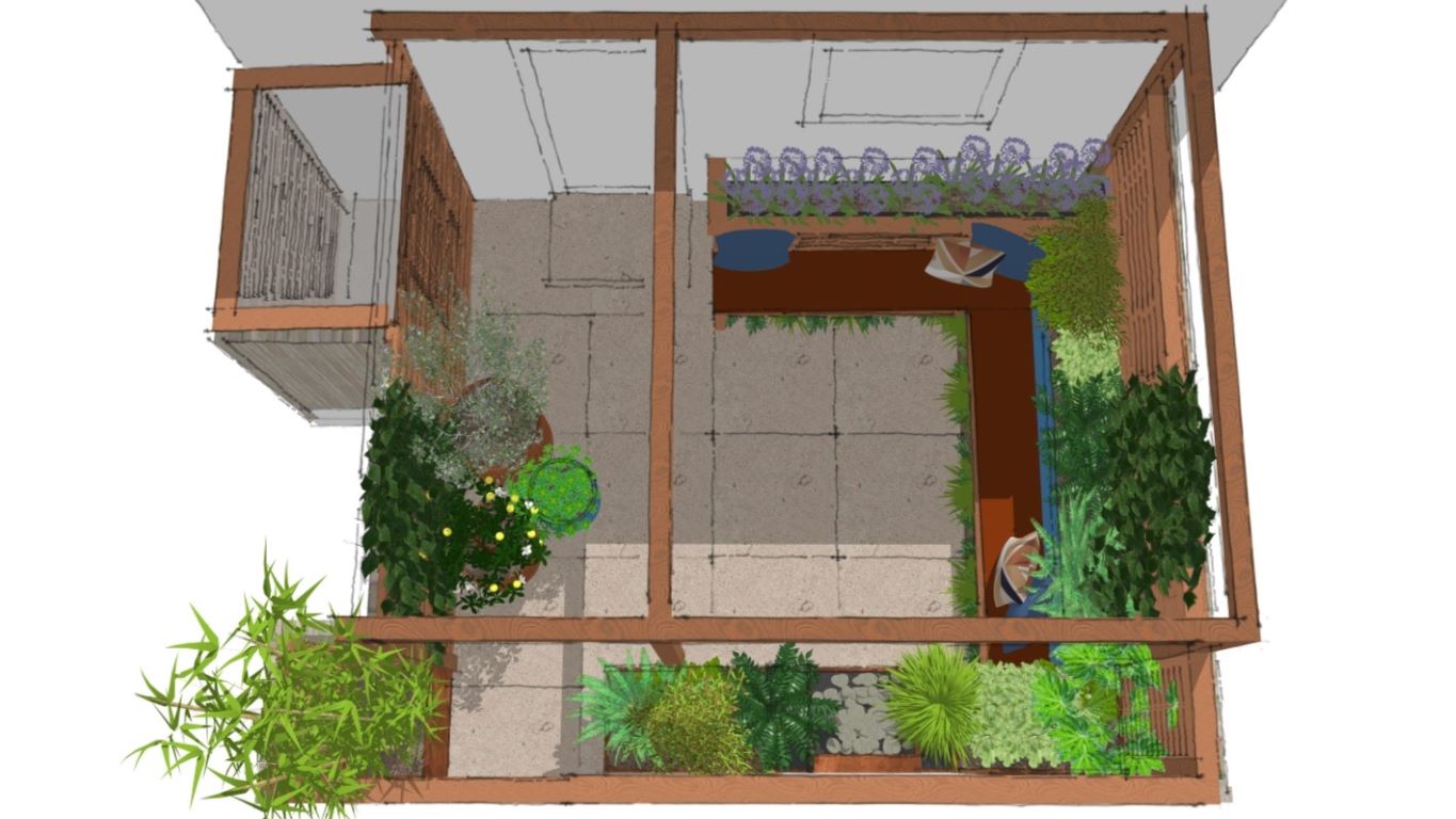 FuchsiaGreenLtd_Garden_Design_Whitstable_Tiny_Courtyard_3DVisual 1